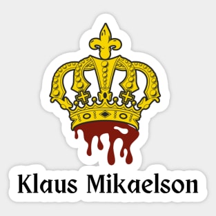 klaus mikaelson king of new orleans crown with fake blood and fleur des lis Sticker